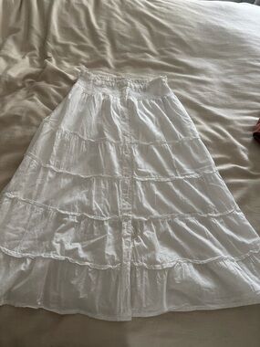 White Tiered Maxi Skirt - Women